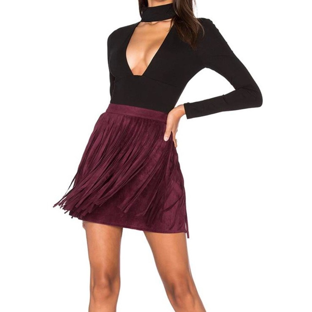 BB Dakota Fringe Mini Skirt - 6